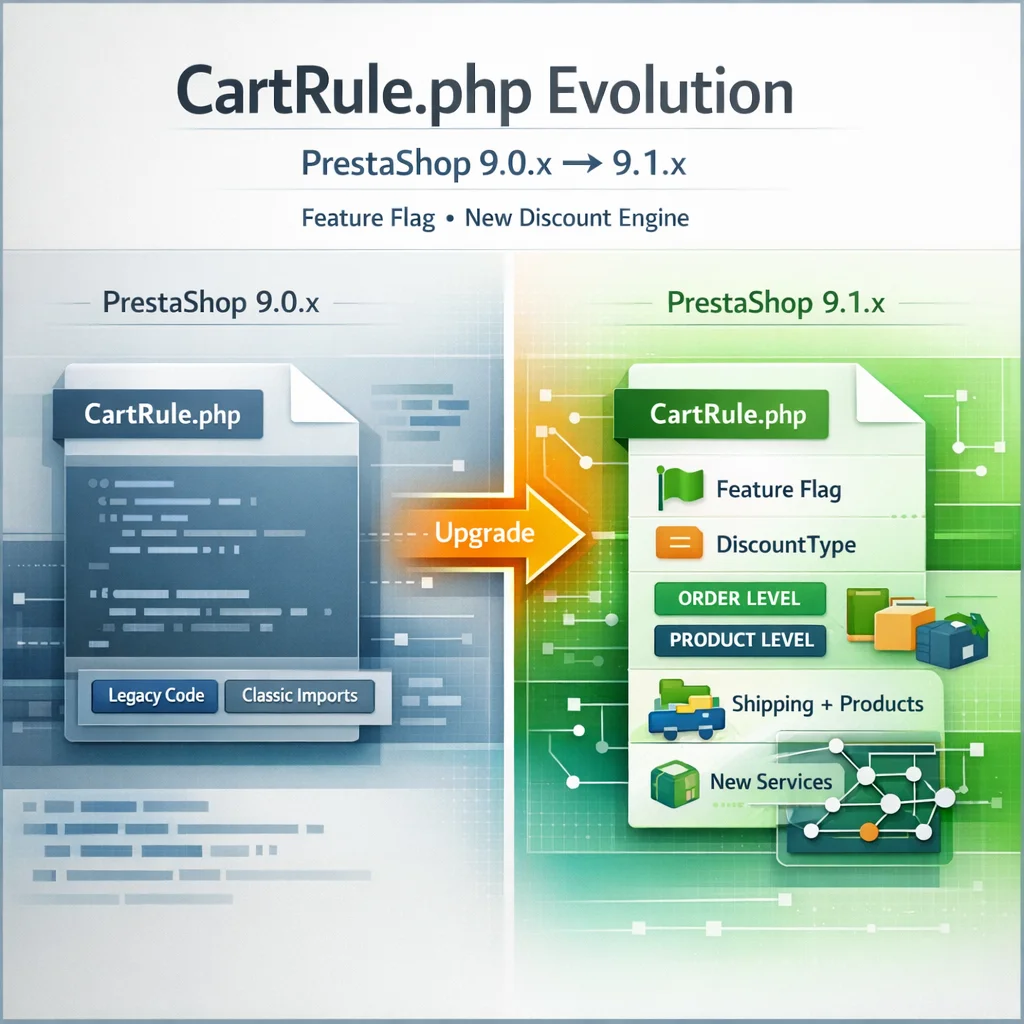 Evolution of CartRule.php: PrestaShop 9.0.x → 9.1.x