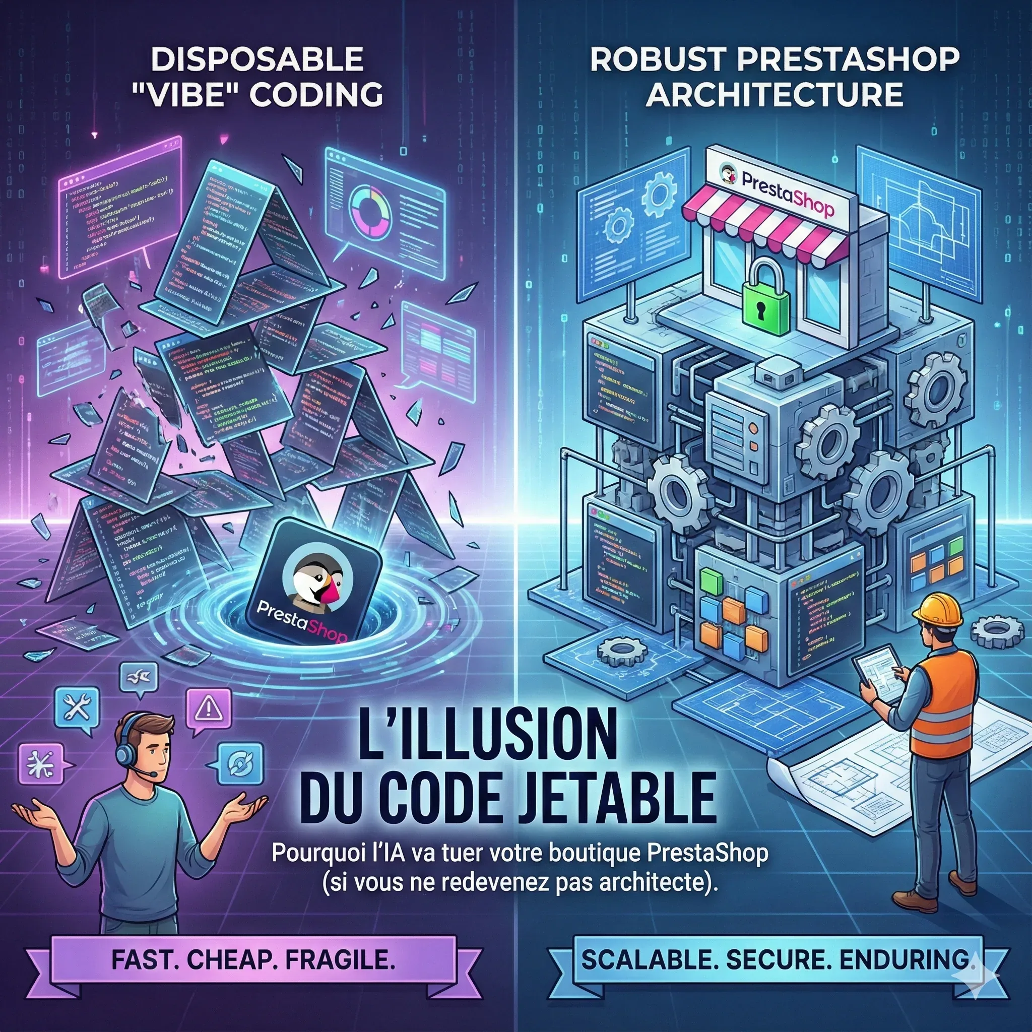 The Disposable Code Illusion: Why AI Will Kill Your PrestaShop Store (If You Don't Become an Architect Again)