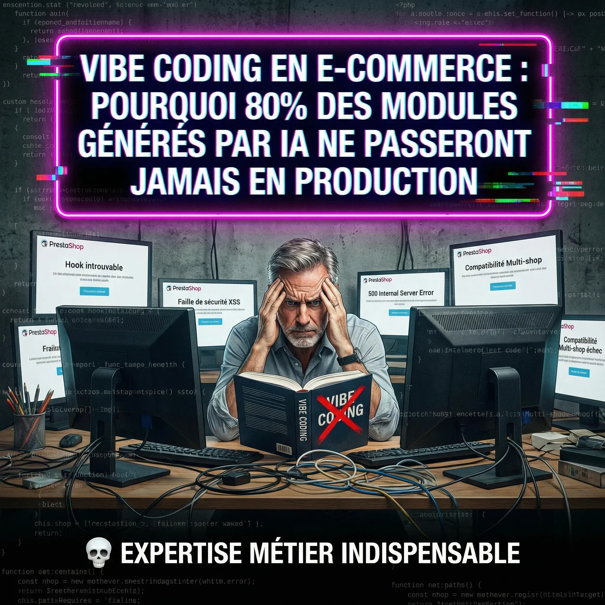 Vibe Coding en e-commerce : pourquoi 80% des modules generés par IA ne passeront jamais en production